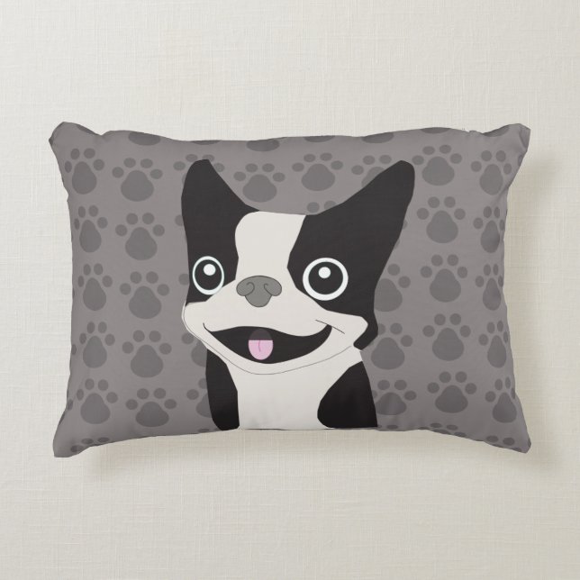 Boston Terrier Dekokissen (Vorderseite)