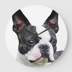 "Boston terrier" design wall clocks Große Wanduhr