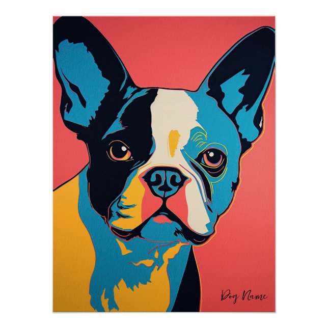 Boston Terrier Dog 001 - Bruno Pokopen Poster (Vorderseite)