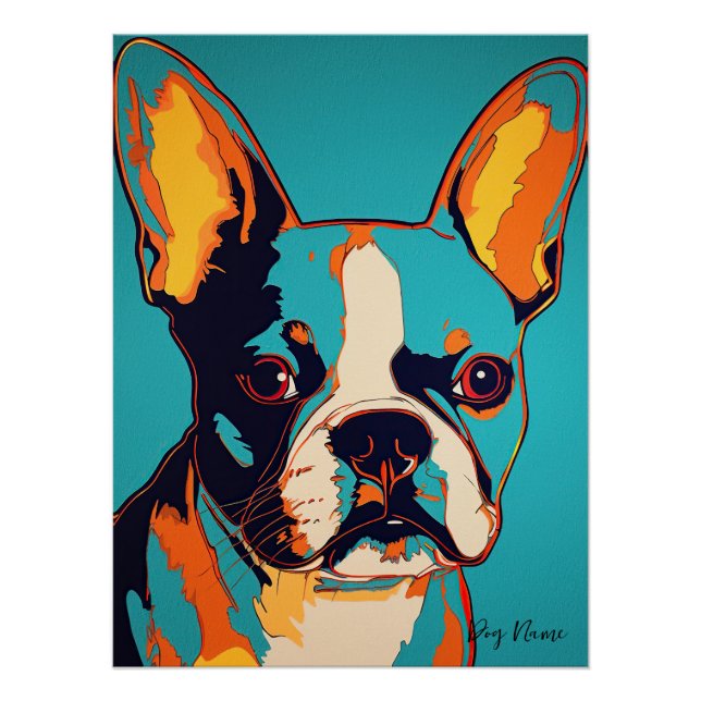 Boston Terrier Dog 003 - Bruno Pokopen Poster (Vorderseite)