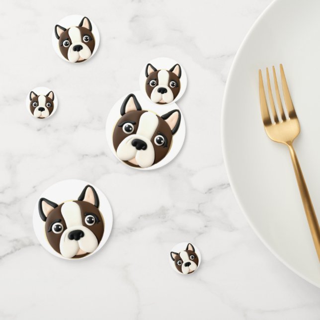 Boston Terrier Dog 3D Inspiriert Konfetti (Gruppe)