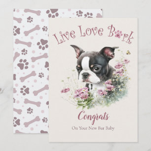 Boston Terrier Dog Adoption, Gotcha Day Karte