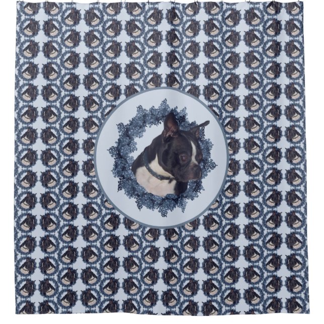Boston Terrier Dog Animal Duschvorhang (Vorderseite)