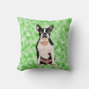 Boston Terrier Dog Art Portrait Kissen