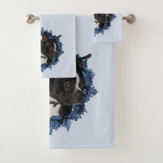Boston Terrier Dog  Badhandtuch Set