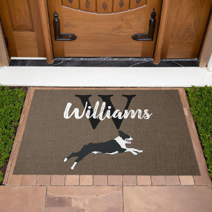 Boston Terrier Dog Breed Monogram Nachname Fußmatte