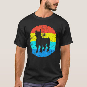Boston Terrier Dog Breed Silhouette Retro 1970er C T-Shirt