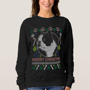 Boston Terrier Dog Breed Ugly Christmas Sweater Sweatshirt