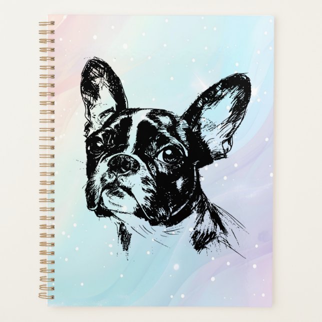 Boston Terrier Dog Design Planer (Vorderseite)