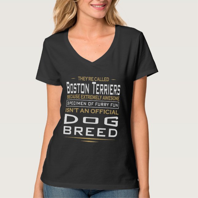 Boston Terrier Dog Eigentümer Furry Fun T-Shirt (Vorderseite)