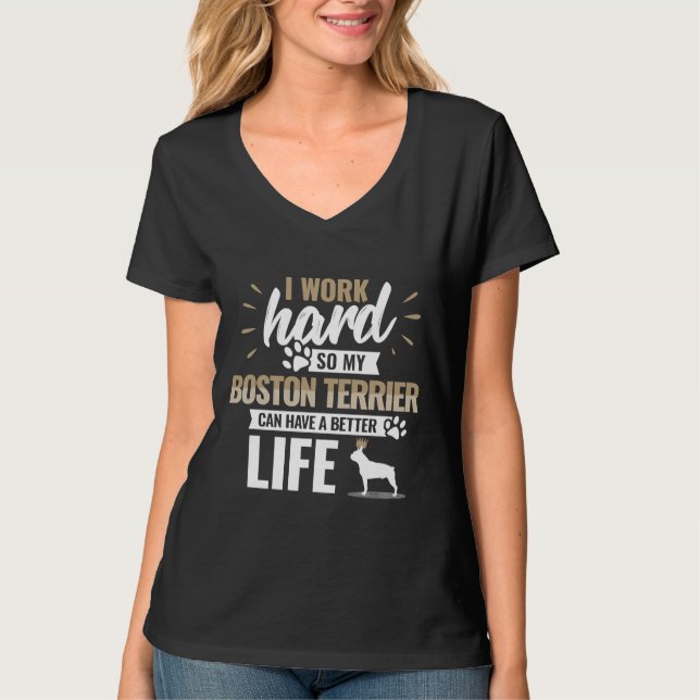 Boston Terrier Dog Funny T-Shirt (Vorderseite)