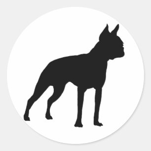 Boston Terrier Dog Geschenke (schwarz) Runder Aufkleber