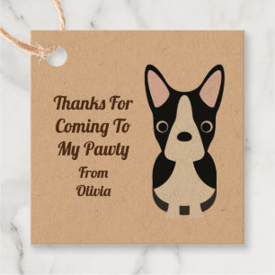 Boston Terrier Dog Gift Tags, Kinder Party Geschenkanhänger