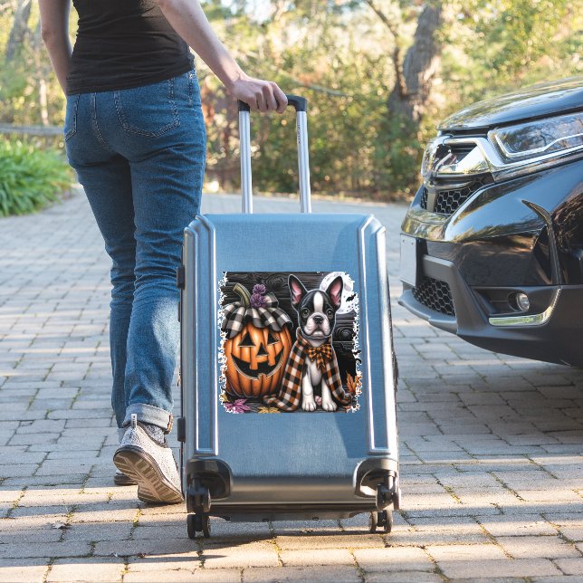 Boston Terrier Dog Halloween Aufkleber (Koffer Insitu)