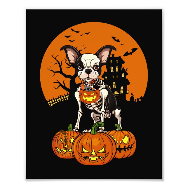 Boston Terrier Dog Halloween Fotodruck (Vorne)