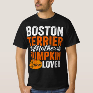 Boston Terrier Dog Halloween Pumpkin Apparel T-Shirt