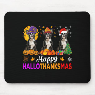 Boston Terrier Dog Halloween Weihnachtsdank Mousepad
