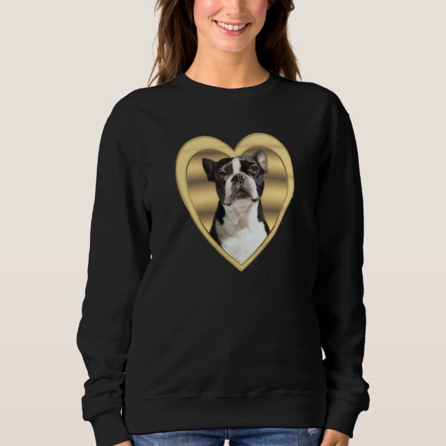Boston Terrier Dog Heart  Terrier Boston Terrier Sweatshirt (Vorderseite)