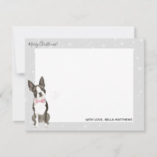 Boston Terrier Dog Holiday Weihnachtsgeschichten Mitteilungskarte
