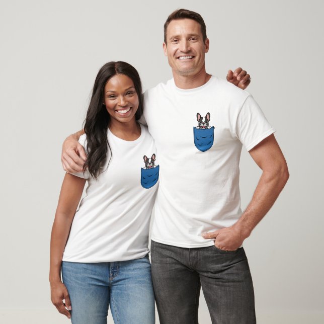 Boston Terrier Dog im Pocket-T - Shirt (Unisex)