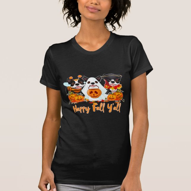 Boston Terrier Dog Love Halloween Costum T-Shirt (Vorderseite)