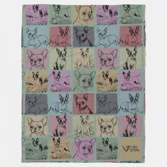 Boston Terrier Dog Lover Throw Blanket-Geschenk Fleecedecke (Vorderseite)