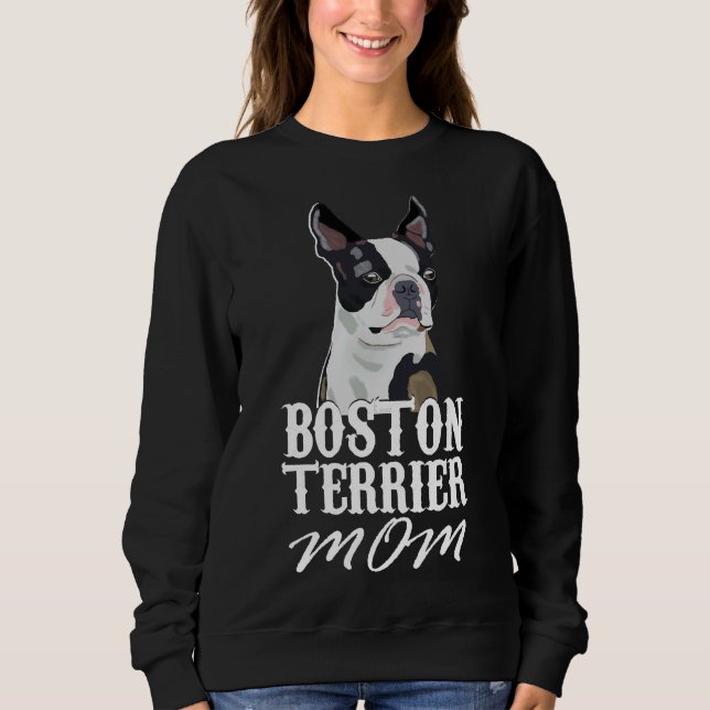 Boston Terrier Dog Mama Angepasst Scoop Sweatshirt (Vorderseite)