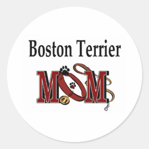 Boston Terrier Dog MAMA Runder Aufkleber