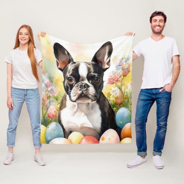 Boston Terrier Dog mit Ostereier Holiday Fleecedecke (Beispiel)