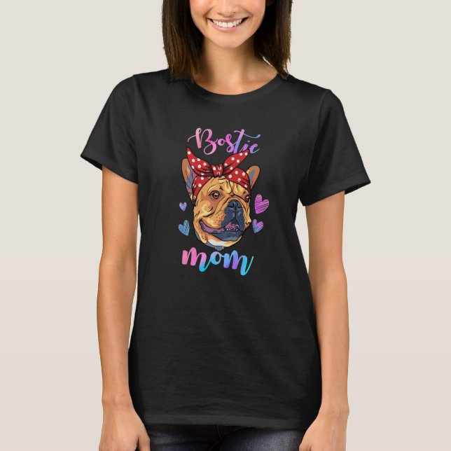 Boston Terrier Dog Niedlich Mama Mutter T-Shirt (Vorderseite)