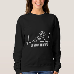 Boston Terrier Dog Paw Prints for Women Sweatshirt