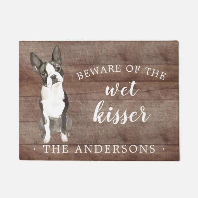 Boston Terrier Dog Personalisiert Dog Mat Fußmatte (Vorderseite)