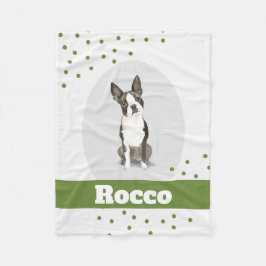 Boston Terrier Dog personalisierte Punktdecke Fleecedecke