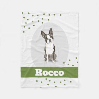 Boston Terrier Dog personalisierte Punktdecke Fleecedecke