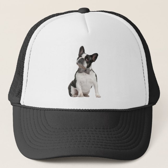 Boston Terrier Dog Pet Animal Custom Trucker Hat Truckerkappe (Vorderseite)