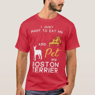 Boston Terrier Dog Pizza Liebhaber Xmas Geburtstag T-Shirt