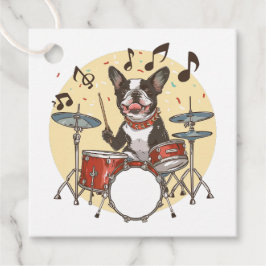 Boston Terrier Dog Playing Drums Geschenkanhänger