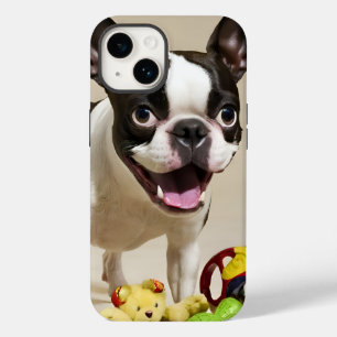 Boston Terrier Dog Playing with Toys Case-Mate iPhone 14 Hülle