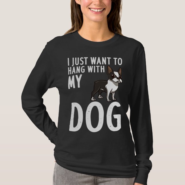Boston Terrier Dog  Puppies Owner T-Shirt (Vorderseite)