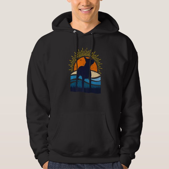 Boston Terrier Dog Retro 8 Hoodie (Vorderseite)