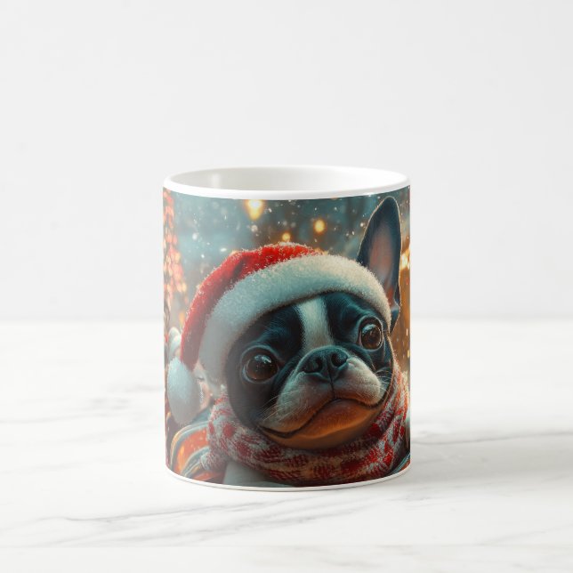 Boston Terrier Dog Roller Untersetzer Weihnachten Kaffeetasse (Mittel)