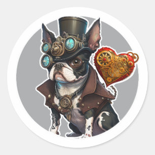 Boston Terrier Dog Runder Aufkleber