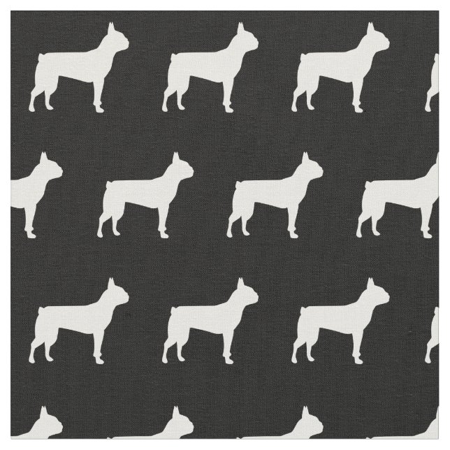 Boston Terrier Dog Silhouette Pet Stoff (Nahaufnahme)