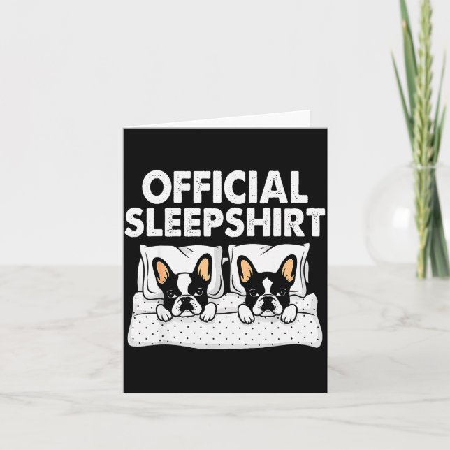 Boston Terrier Dog Sleep Pajamas Nightgown  Karte (Vorderseite)