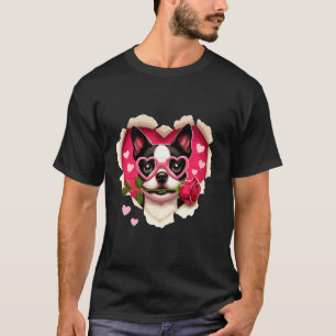 Boston Terrier Dog Sonnenbrille Liebe Rose Herzlic T-Shirt