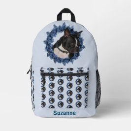 Boston Terrier Dog Tiermuster Personalisiert Bedruckter Rucksack