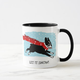 Boston Terrier Dog Wearing Red Scarf   Lass es sch Tasse