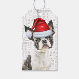 Boston Terrier Dog Weihnachtsfeiertag Geschenkanhänger