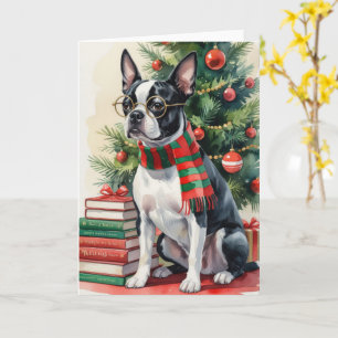 Boston Terrier Dog Weihnachtsgrüßen Karte