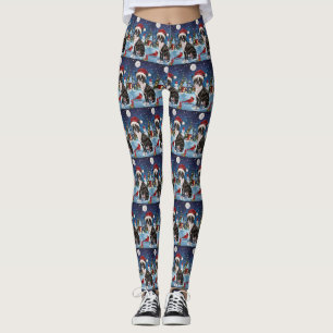 Boston Terrier Dog Winter Wonderland Weihnachtsfre Leggings
